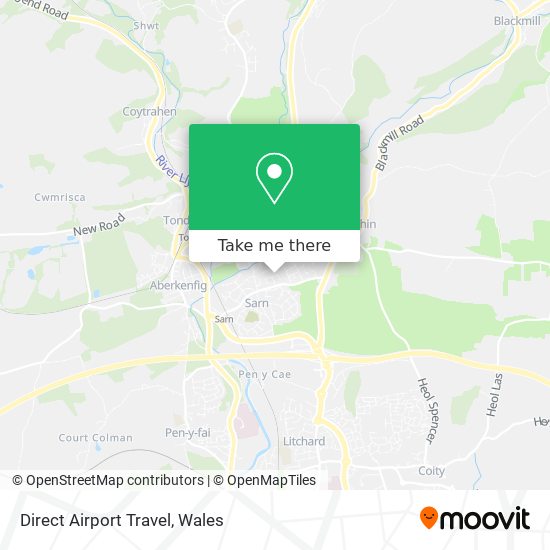 Direct Airport Travel map