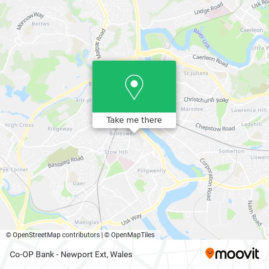 Co-OP Bank - Newport Ext map