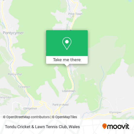 Tondu Cricket & Lawn Tennis Club map