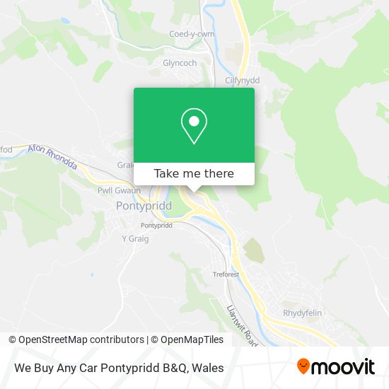 We Buy Any Car Pontypridd B&Q map