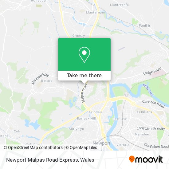 Newport Malpas Road Express map