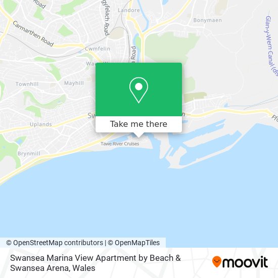 Swansea Marina View Apartment by Beach & Swansea Arena map