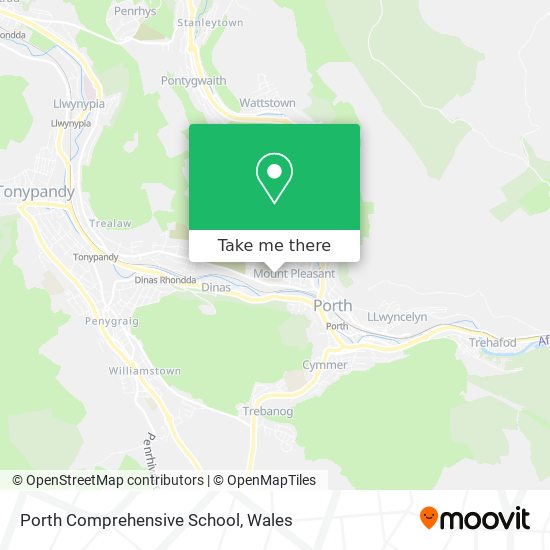 Porth Comprehensive School map