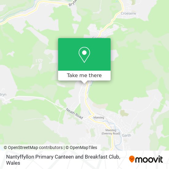 Nantyffyllon Primary Canteen and Breakfast Club map