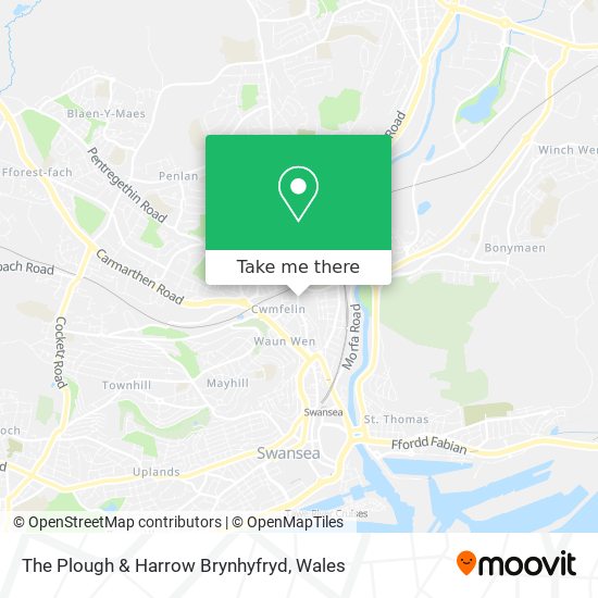 The Plough & Harrow Brynhyfryd map