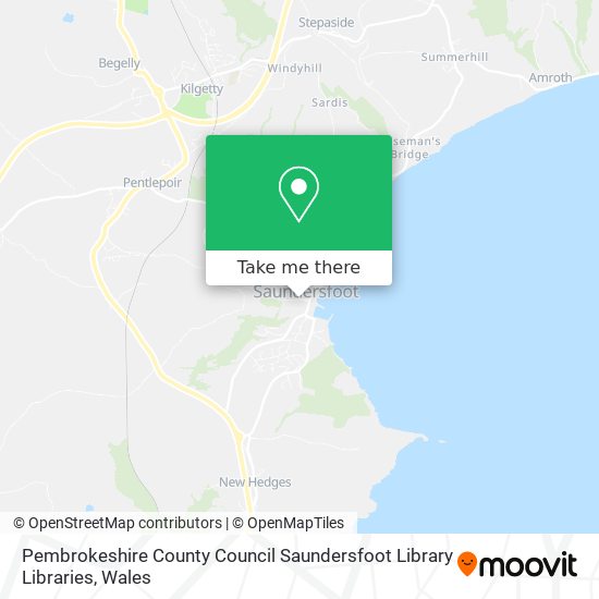 Pembrokeshire County Council Saundersfoot Library Libraries map