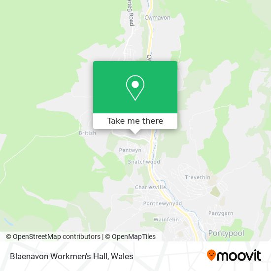 Blaenavon Workmen's Hall map