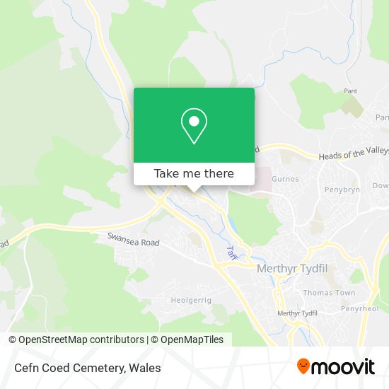 Cefn Coed Cemetery map