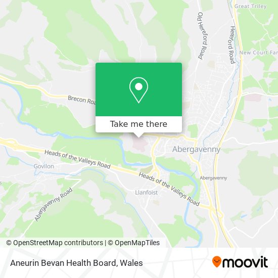 Aneurin Bevan Health Board map
