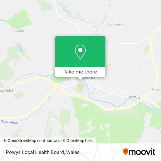 Powys Local Health Board map