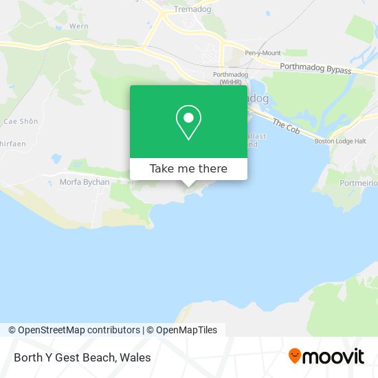 Borth Y Gest Beach map