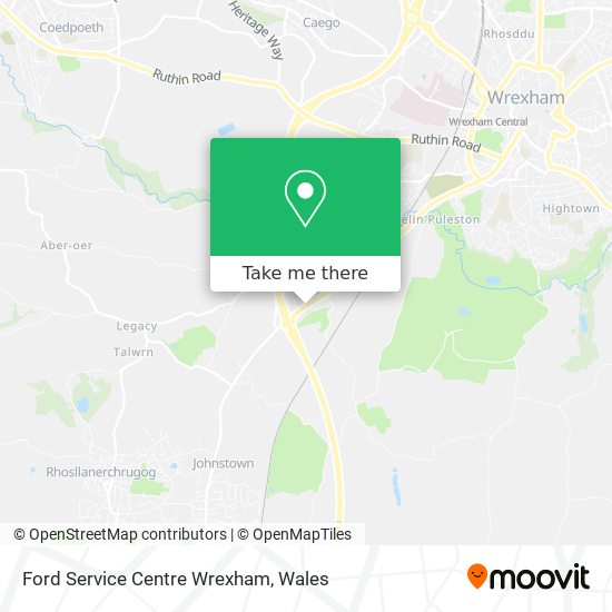 Ford Service Centre Wrexham map