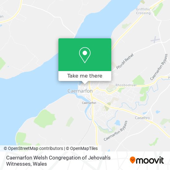 Caernarfon Welsh Congregation of Jehovah's Witnesses map