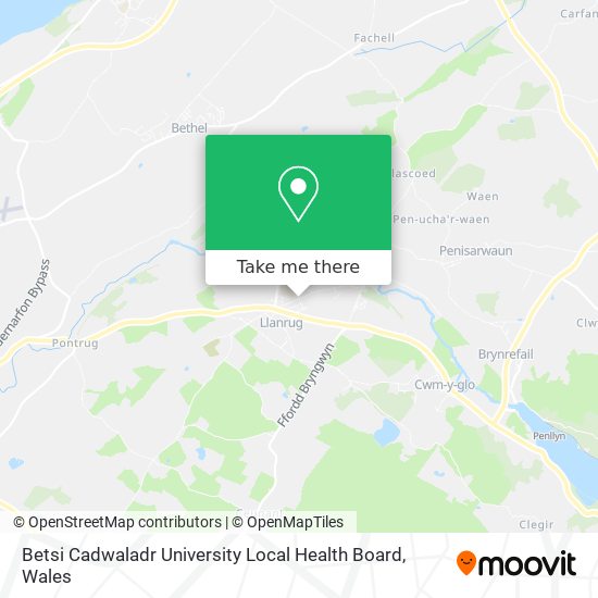 Betsi Cadwaladr University Local Health Board map