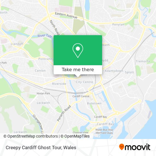 Creepy Cardiff Ghost Tour map