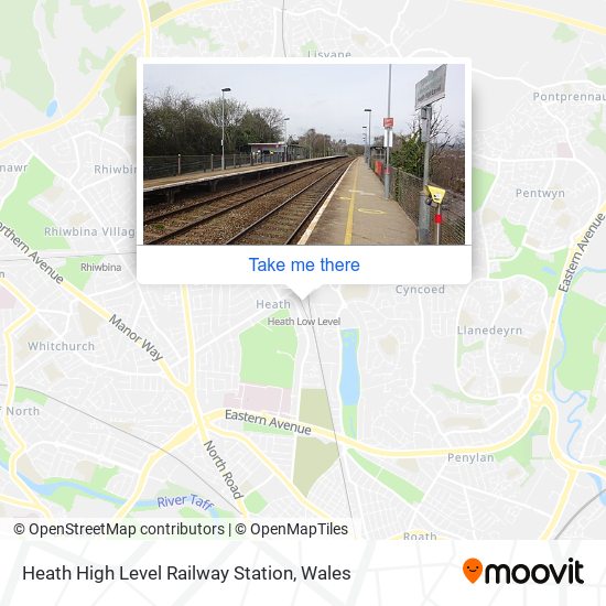How to get to Heath High Level Railway Station in Cardiff by Bus or Train?