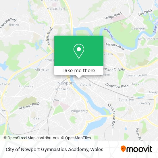 City of Newport Gymnastics Academy map