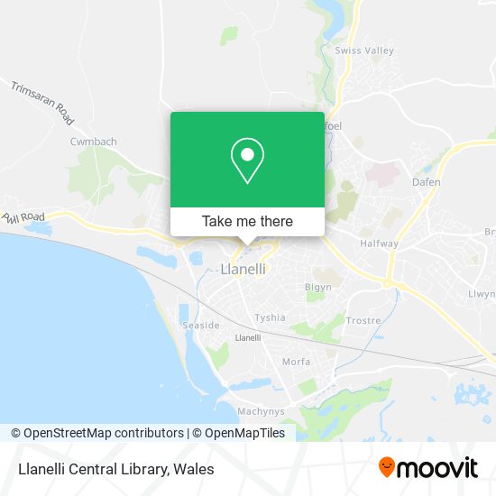 Llanelli Central Library map