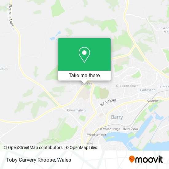 Toby Carvery Rhoose map