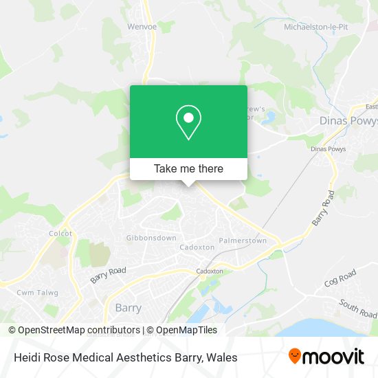 Heidi Rose Medical Aesthetics Barry map