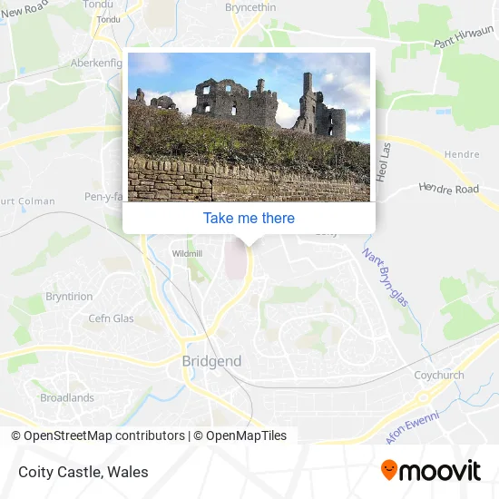 Coity Castle map