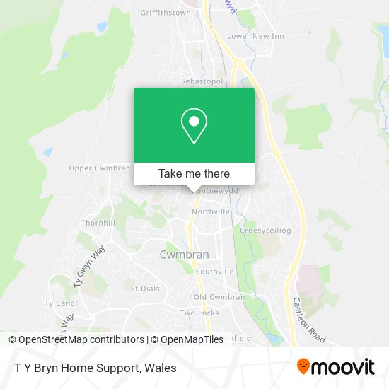 T Y Bryn Home Support map