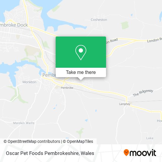 Oscar Pet Foods Pembrokeshire map
