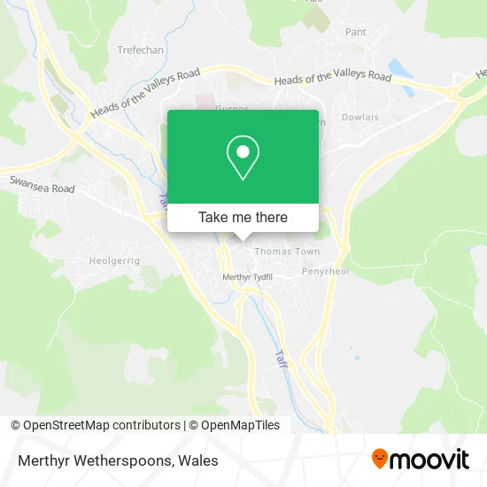 Merthyr Wetherspoons map