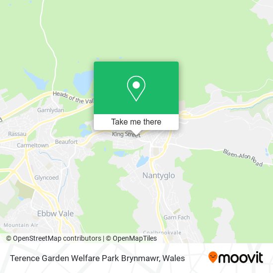 Terence Garden Welfare Park Brynmawr map