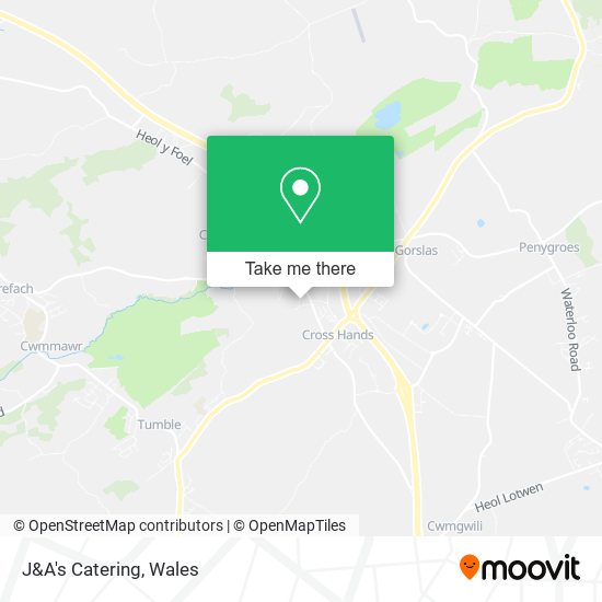 J&A's Catering map