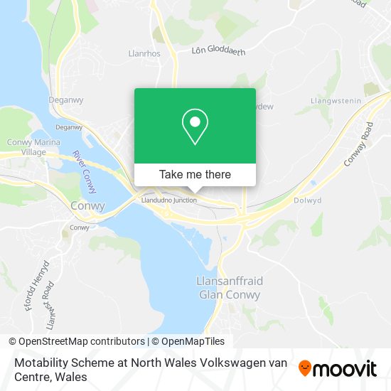 Motability Scheme at North Wales Volkswagen van Centre map