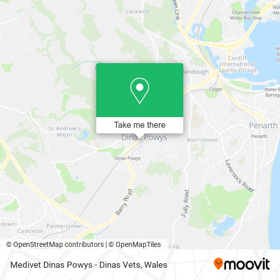 Medivet Dinas Powys - Dinas Vets map