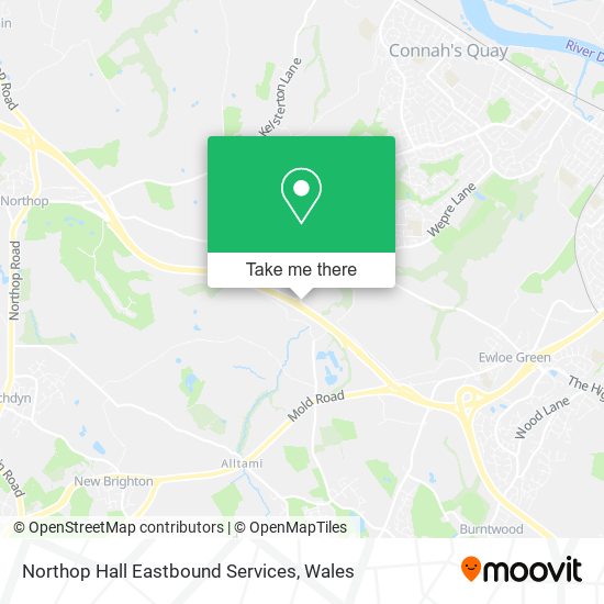 Northop Hall Eastbound Services map