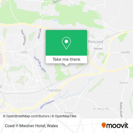 Coed-Y-Mwstwr Hotel map