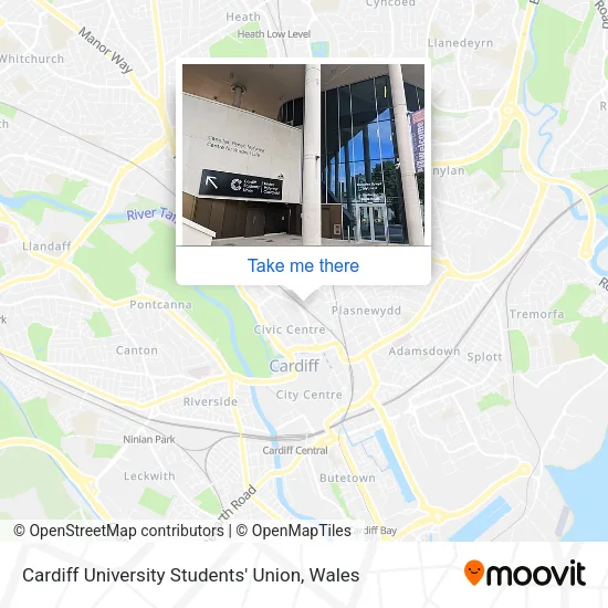 Cardiff University Students' Union map