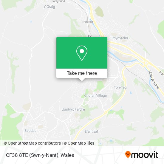 CF38 8TE (Swn-y-Nant) map