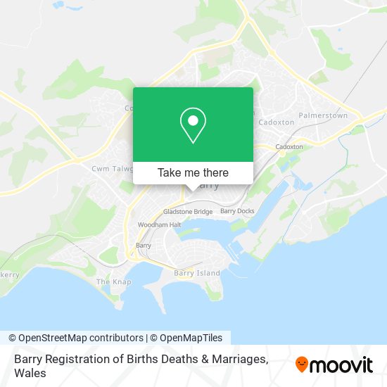 Barry Registration of Births Deaths & Marriages map