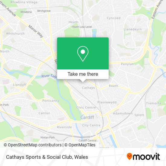 Cathays Sports & Social Club map