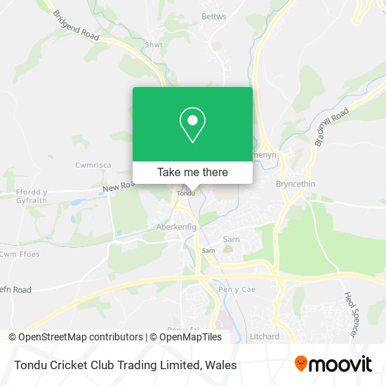 Tondu Cricket Club Trading Limited map
