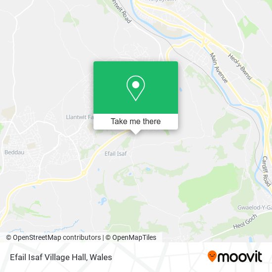 Efail Isaf Village Hall map