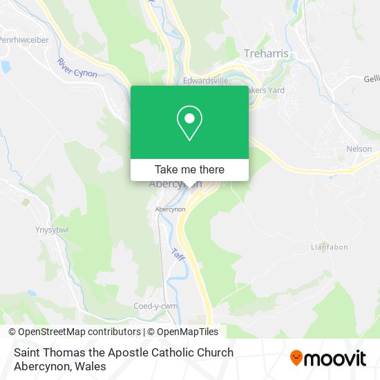 Saint Thomas the Apostle Catholic Church Abercynon map