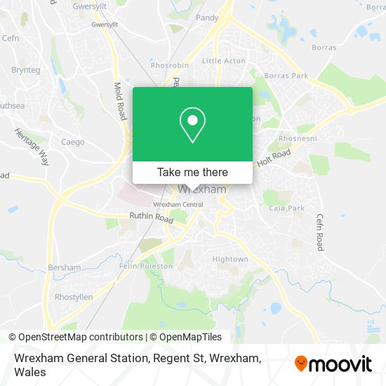 Wrexham General Station, Regent St, Wrexham map