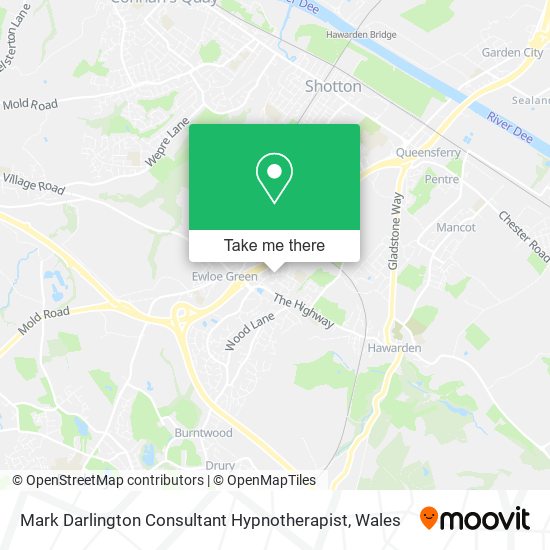 Mark Darlington Consultant Hypnotherapist map