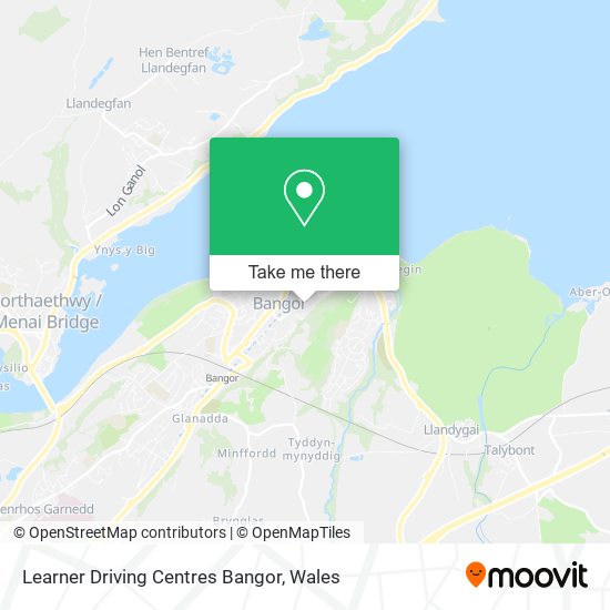 Learner Driving Centres Bangor map