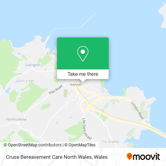 Cruse Bereavement Care North Wales map