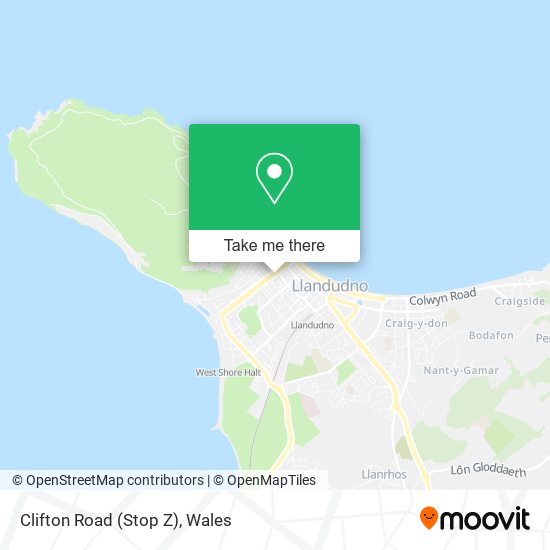Clifton Road (Stop Z) map
