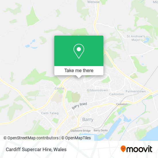 Cardiff Supercar Hire map