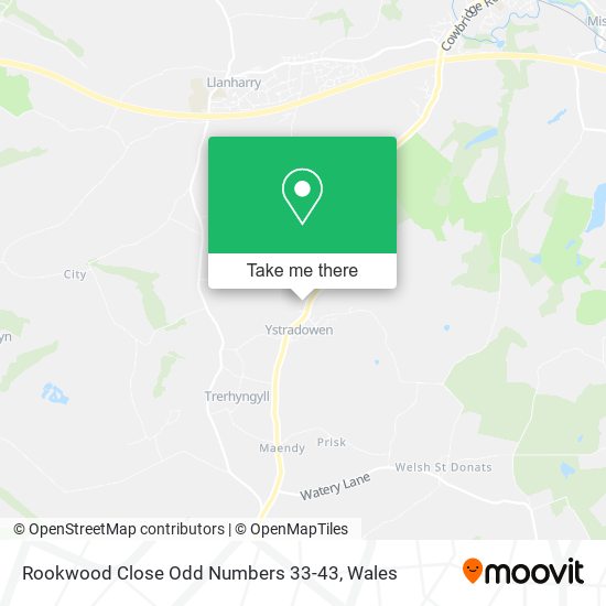 Rookwood Close Odd Numbers 33-43 map