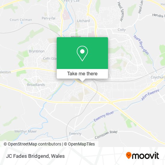 JC Fades Bridgend map