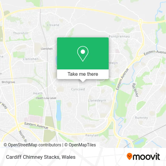 Cardiff Chimney Stacks map